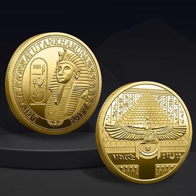 Forntida egyptisk farao mynt minnesmynt farao Tutankhamun minnesmedalj