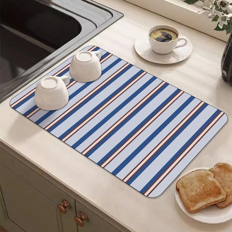 Kitchen Draining Mat Super Absorbent Tableware Pad Coffee Dish Drying Mat Sink Washstand Placemat Bathroom Kitchen Non-Slip Pad