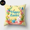 Easter Pillowcase Bunny Egg Rabbit Cus on Cover Happy Easter Decoration for Home Birthday Party Gifts for Kids