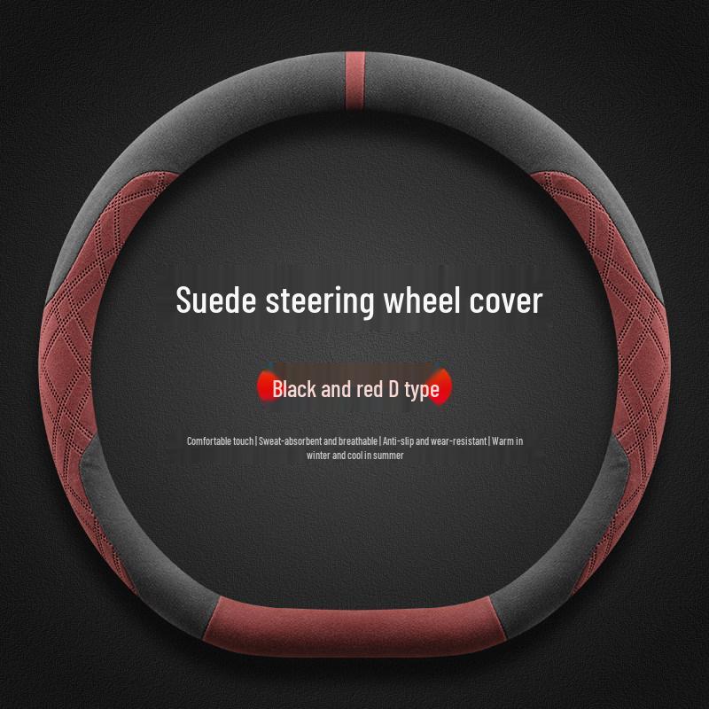 Ultra-Thin Non-Slip Suede Steering Wheel Cover, Fits 25/26 Mercedes-Benz EQE, Winter-Ready