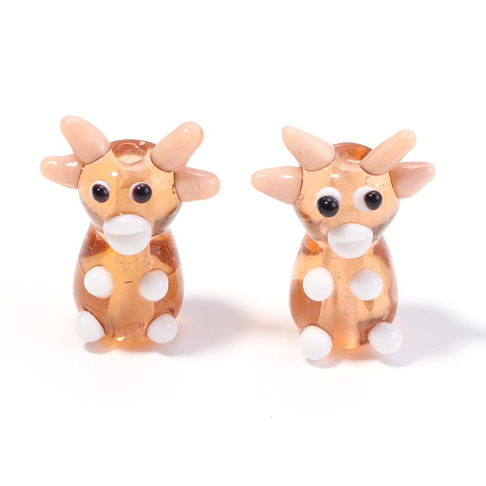 2pcs/lot Christmas Series Lampwork Beads Cute Santa Claus Snowman Xmas Tree Loose Glass Beads For DIY Jewelry Making Accessories