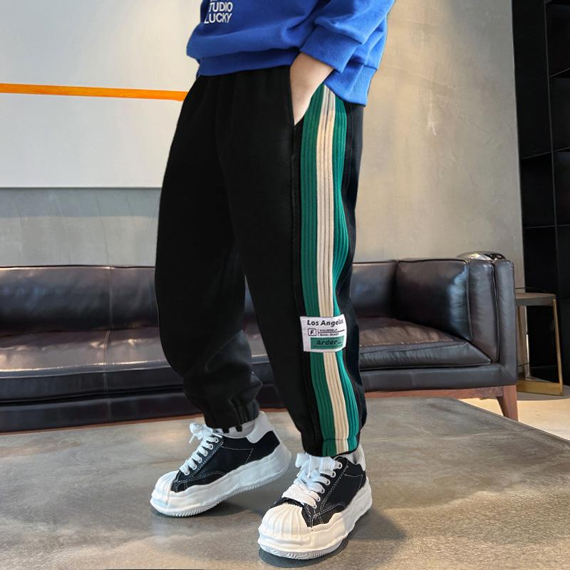 Honderd vrijetijdsbroek voor kinderen, losse broek met trekkoord, rechte pijpen, joggingbroek voor jongens