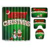 Christmas Shower Curtain Floor Mat Combination Four-Piece Set Bathroom Toilet Carpet Shower Room Mat Foot Mat