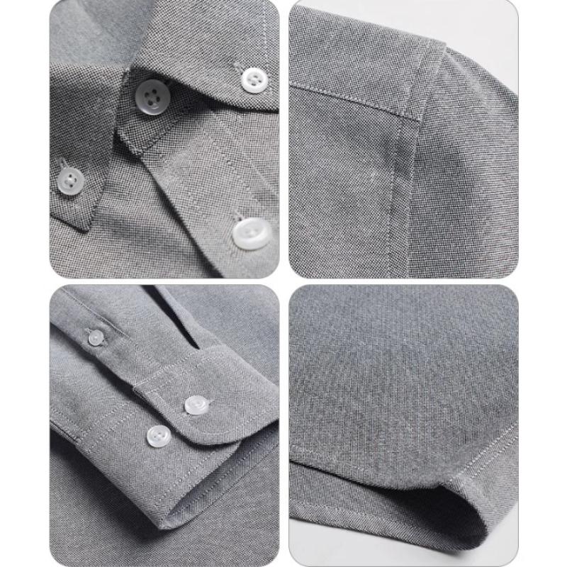 Men's Shirts Spring Slim Long-sleeved Tops Casual Lapel Shirts