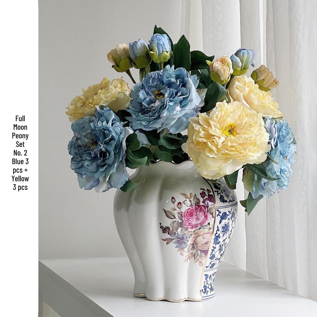 Retro French Peony Decorative Floral Ornament for Home and Dining Table