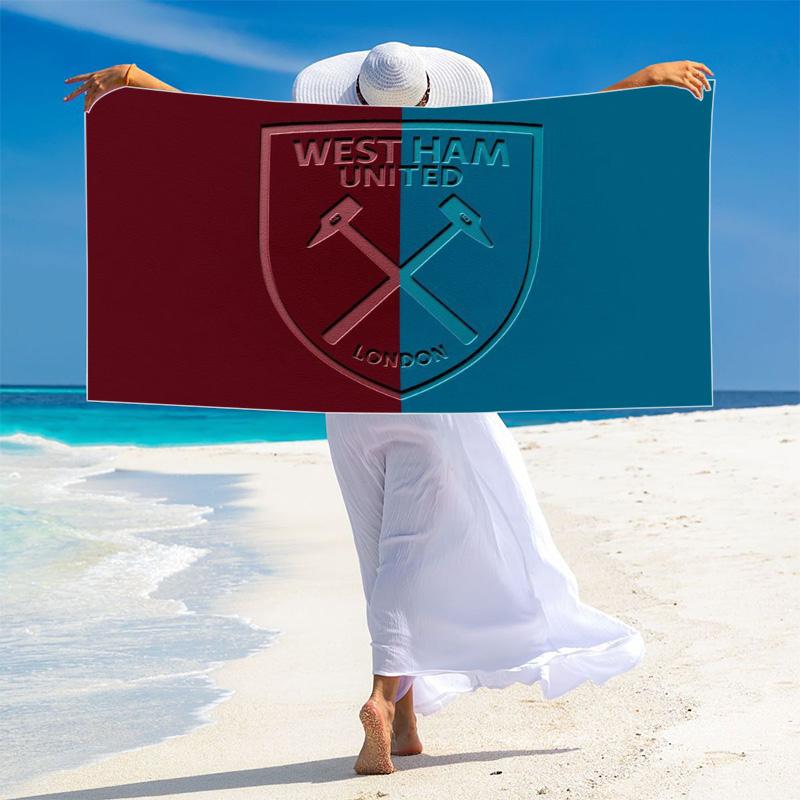 West Ham United Print Beach Towel, Large Soft Quick Dry Towel for Beach Camping Swimming