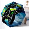 1 Stück Motocross, Dirtbike Automatischer Faltregenschirm, 8-Speichen Stabiler Eisenrahmen, Kompakter Reise-Regenschirm für Damen & Herren 119