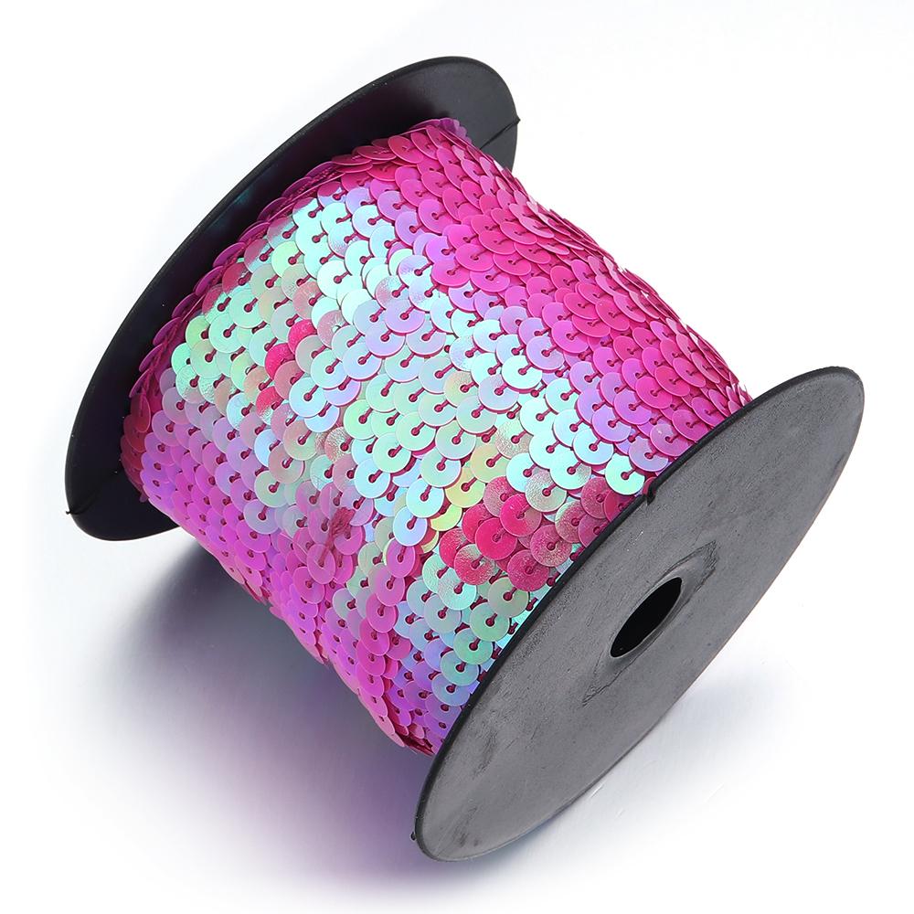 100 Yards/Roll Bright Sequins Shiny Color Round Flat Paillettes Strings For Party Decor DIY Crafts Clothing Sewing Accessories