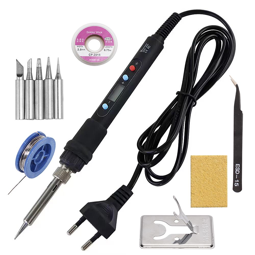 New Digital Display Adjustable Temperature Electric Soldering Iron Black 80W 110V / 220V Solder Welding Desoldering Repair Tools