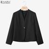 ZANZEA Women Casual V-Neck Loose Long Sleeve Cardigan Tops