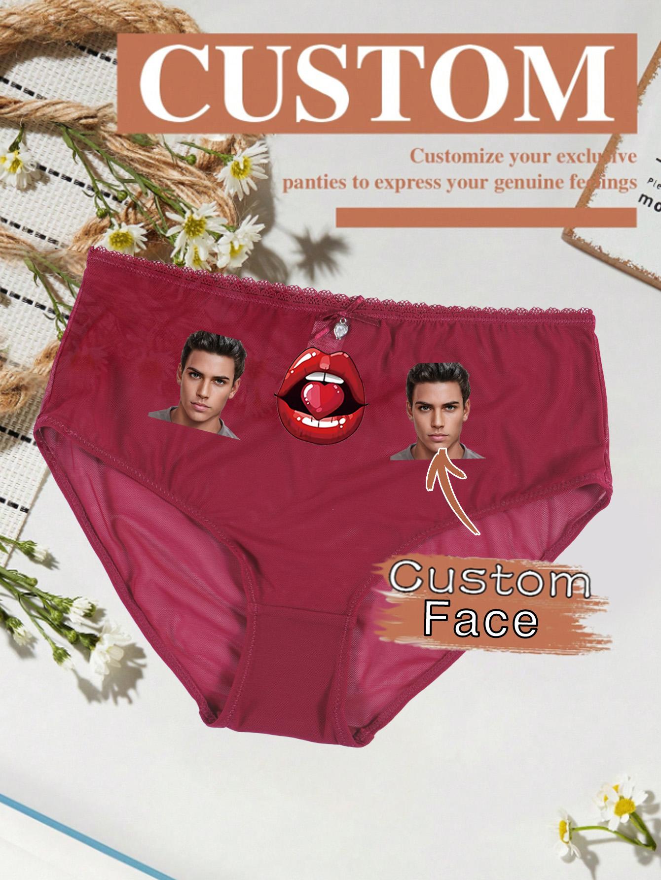 

Милые женские трусики с индивидуальными портретными принтами, удобные дышащие эластичные трусики с низкой талией XL красный