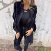 2024 Cross-border Women's Casual Knit Plush Tassel Shawl Coat