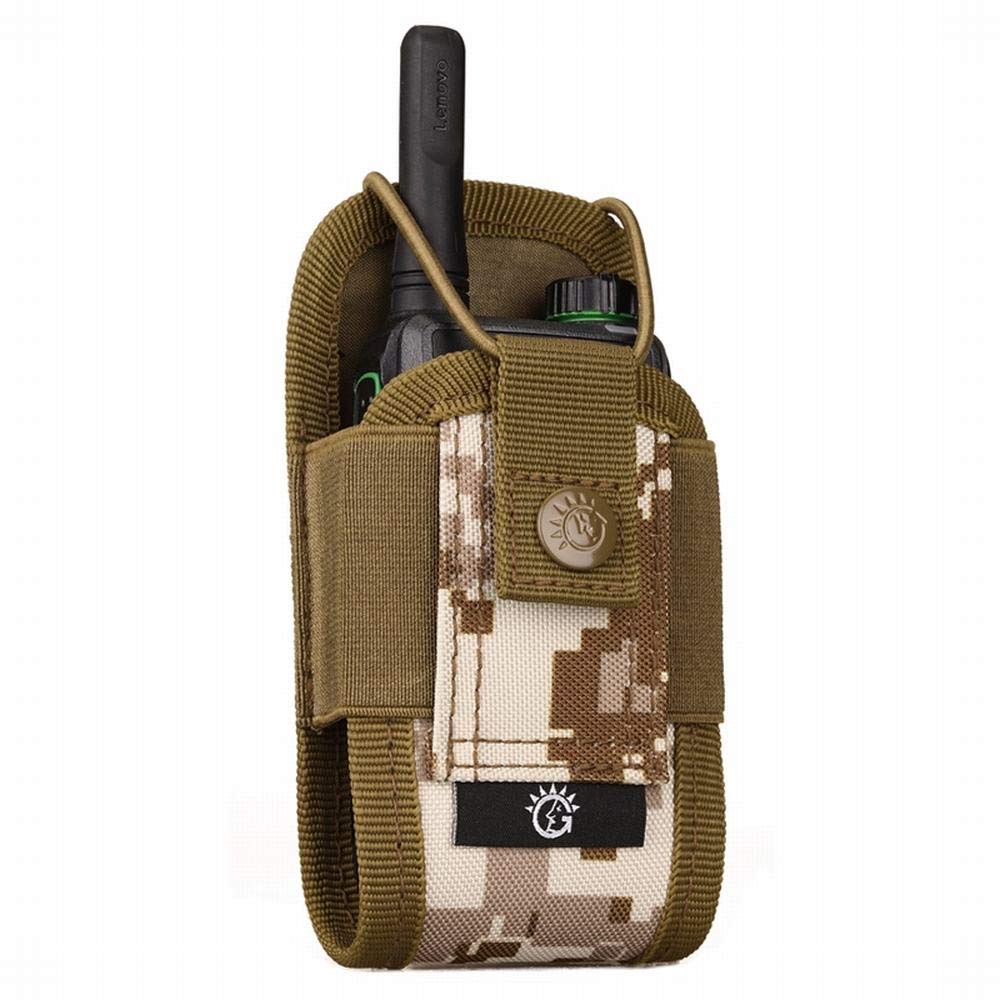Phoenix Ikki Tactical Outdoor Case Pouch Holder for Handheld Molle System Desert Digital Camouflage Walkie-Talkie Radios, Pouch,