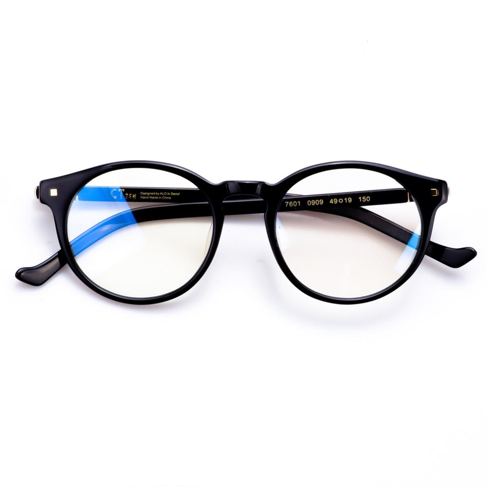 Alloaiweeo [Alo:Ctzen] Ci7601A C1 Russell Modern Black Round Glasses