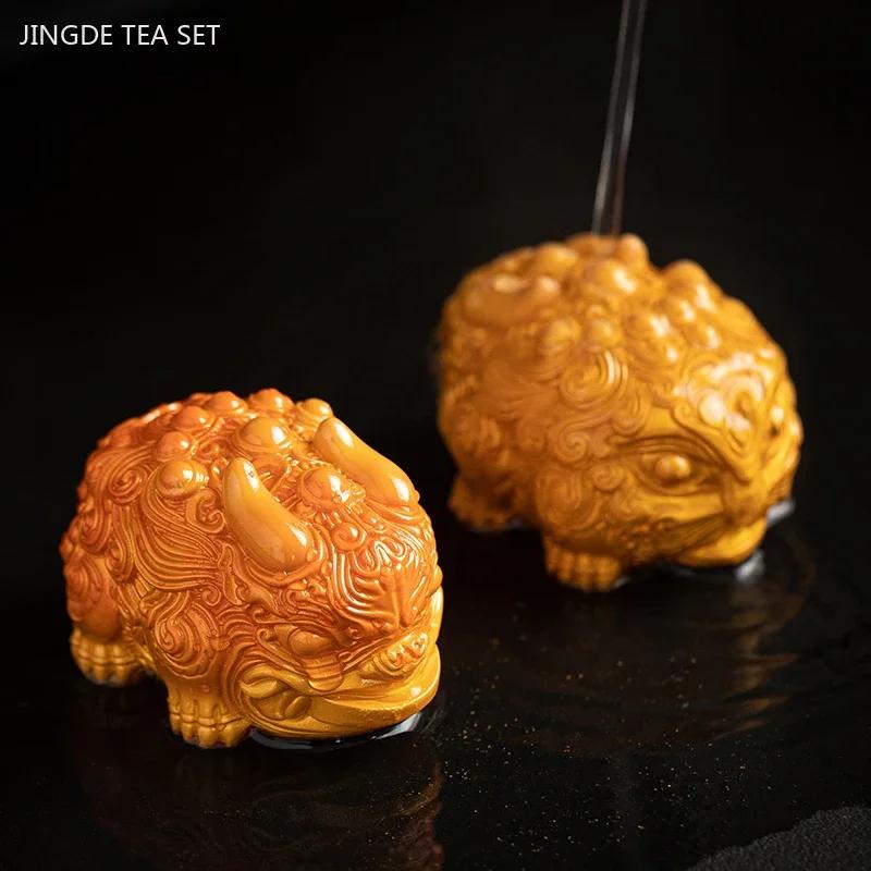 Mini Resin Color-changing Tea Pet Zhaocai Animal Sculpture Tea Table Decoration Zen Tabletop Ornaments Exquisite Tea Accessories