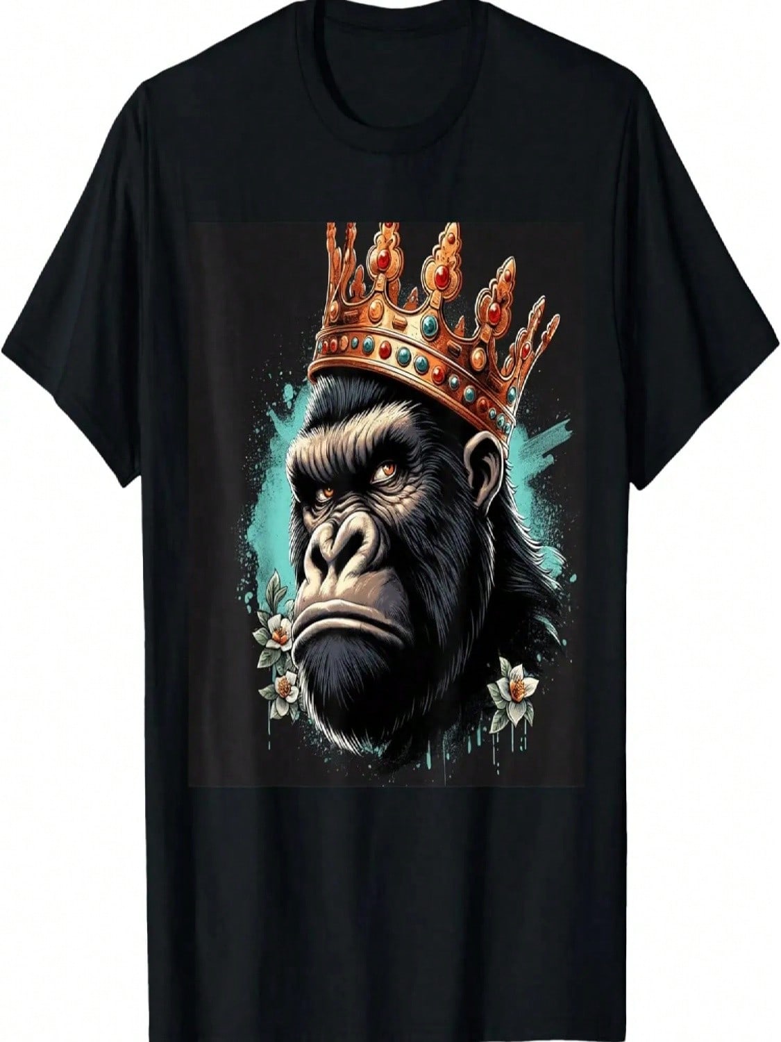 King Gorilla Kong Crown Design T-Shirt S