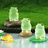 6PCS Glow At Dark Luminous Frog Figurines Cute Resin Frogs Ornament  Fairy Garden Decor
