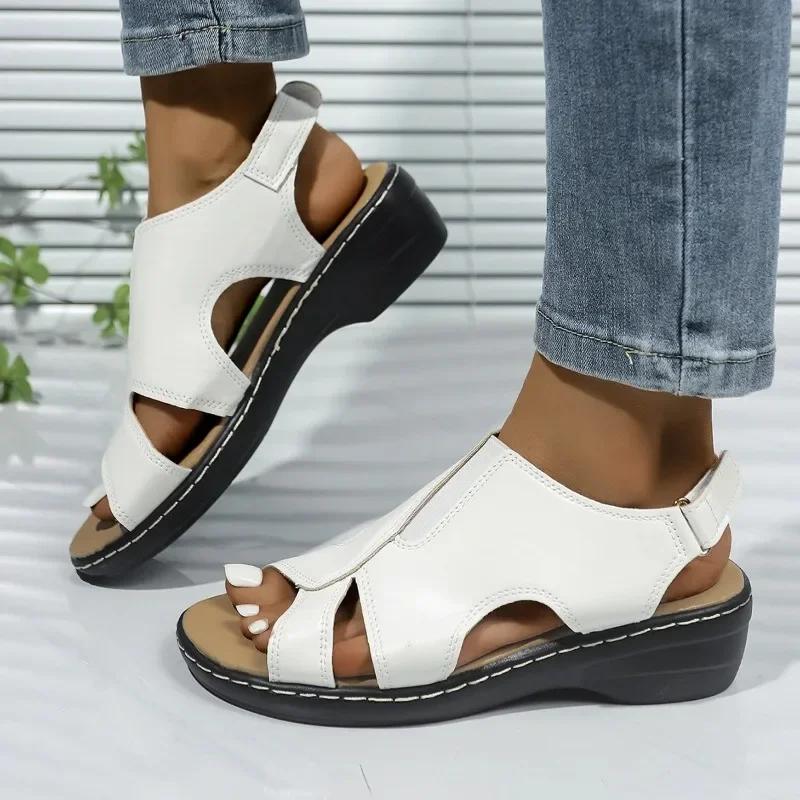 Shoes Beach Sandal Woman Luxury Suit Female Beige Summer Heels Clogs Wedge Large Size Open Toe Black Girls Platform Comfort Big