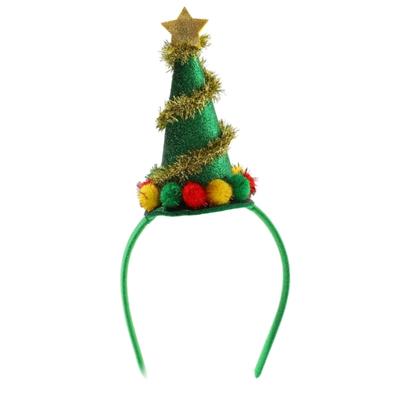 Süßes Weihnachtsbaum-Stirnband mit Glitzer Glitzer Haarreif Neuheit Party Kopfschmuck Kopfbedeckung Party