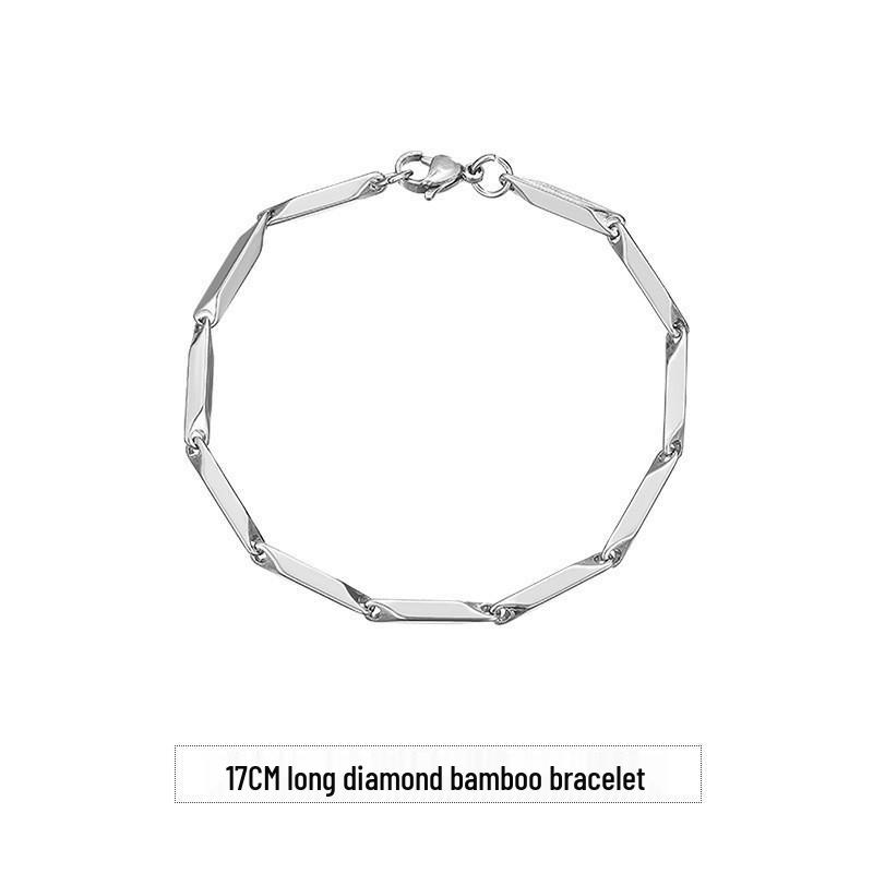 Men's Versatile Titanium Watermelon Seed Necklace – Black Street Style Rhombus Design