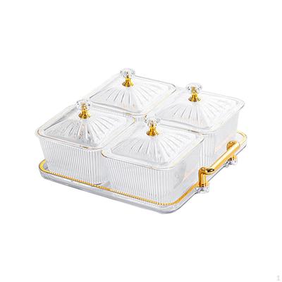 Unterteilt Servierschalen Trockenobst Platten Multifunktionale 4 Fächer Snack für Süßigkeiten