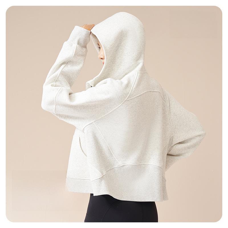 Juyitang Damen Dickes Kapuzen-Sport-Sweatshirt: Herbst/Winter Outdoor Locker Lässig Plus Samtjacke