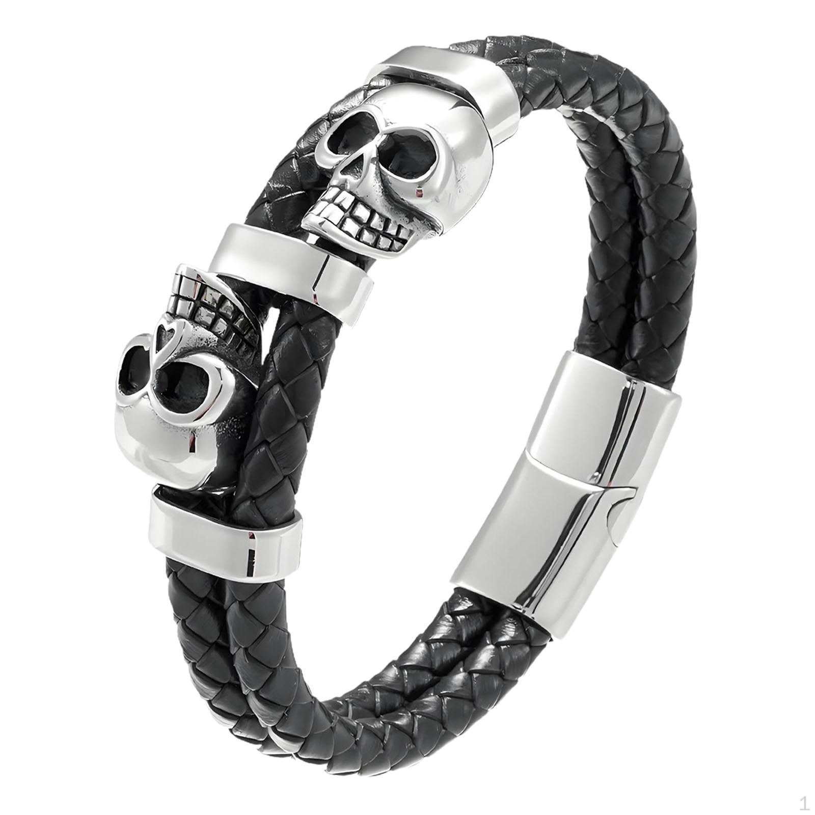 

Панк Браслет Модный ПУ Кожа Удобный Носить Плетеный Звено Шарм