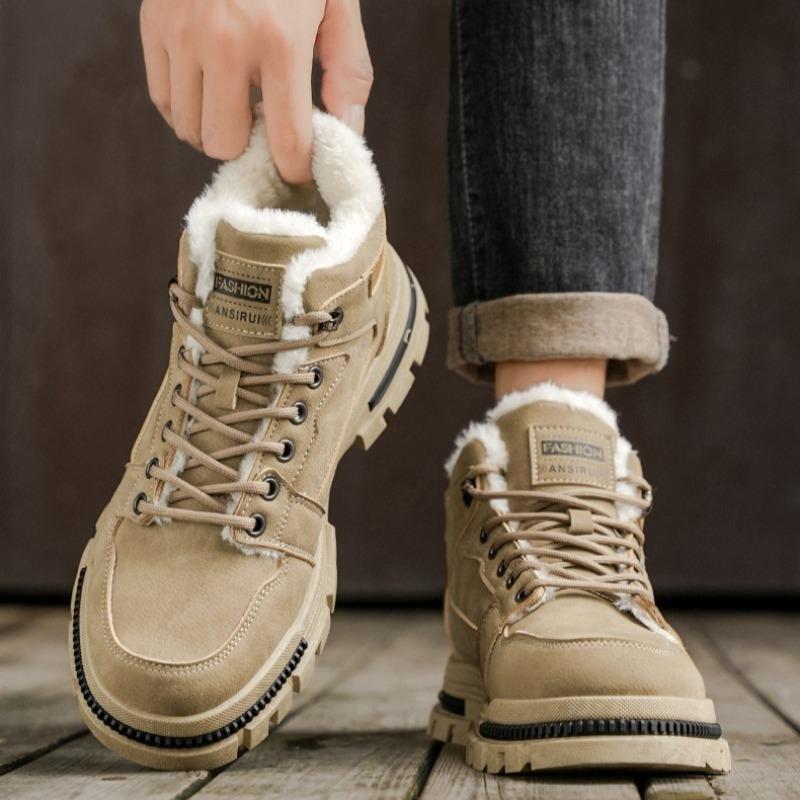 Winter Men Ankle Boots 2026 Fashion Warm Plush Snow Boots Lightweight Cotton Boot Mens Designer Work Cold-proof Outdoor Sneakers