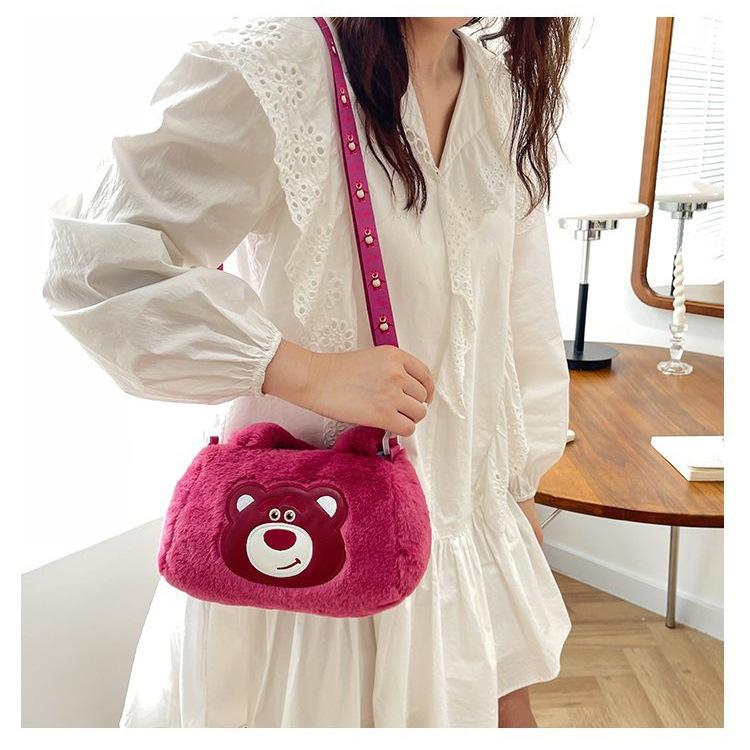 Cute Cartoon Cat Plush Crossbody Bag Girls Christmas Gift Doll Shoulder Handbag