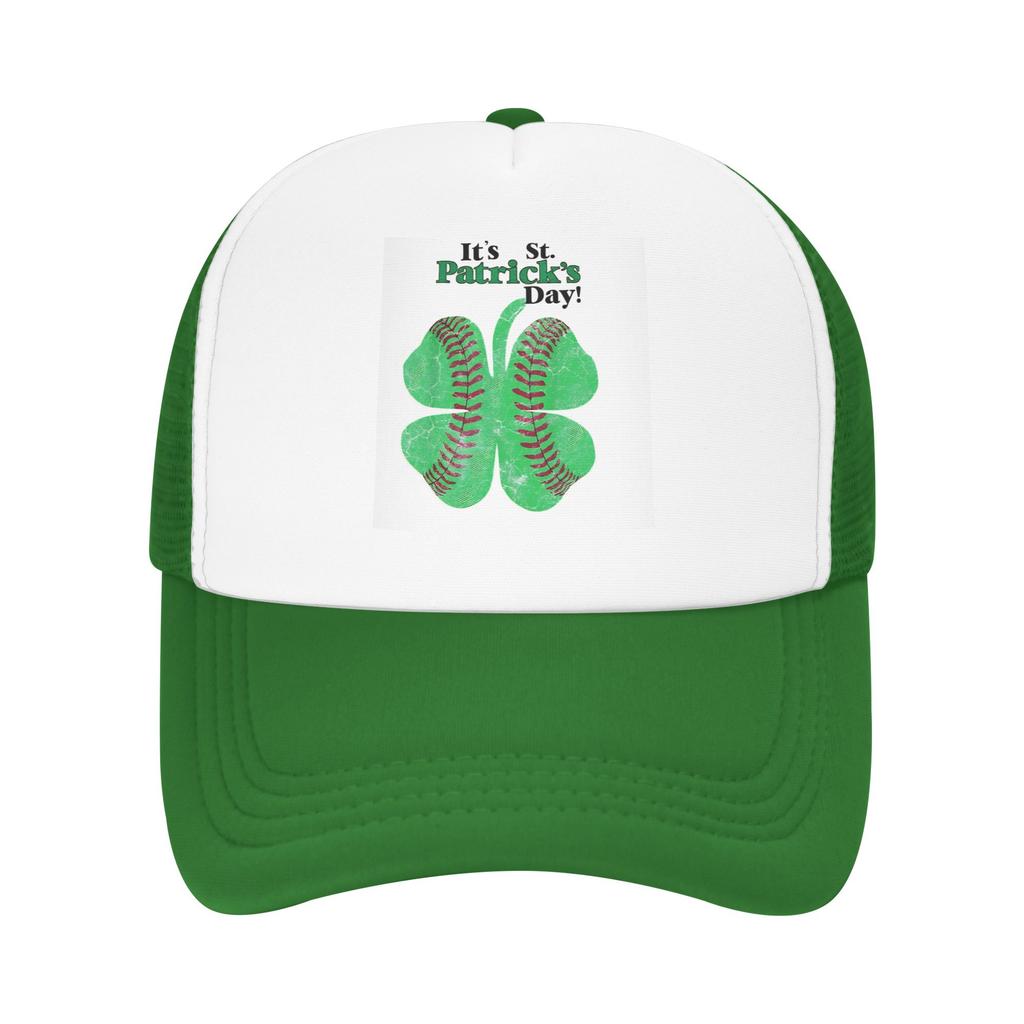 Happy Saint Patricks Day  Outfits Mesh Trucker Hat Summer Breathable  Meshback Sun Caps Trendy Adjustbale