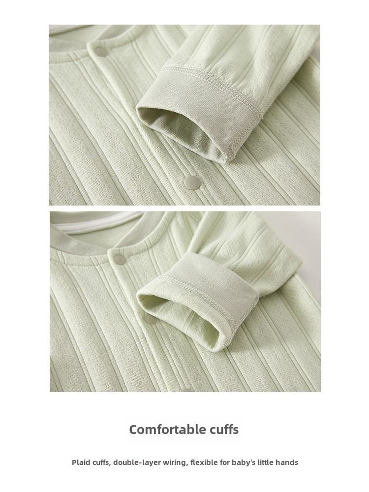 Newborn Pure Cotton Long-Sleeve Jumpsuit for Spring/Autumn - Baby Romper Pajamas for Crawling