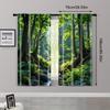 2pcs   Popular Curtain Panels Green Forest Print Versatile 100% Polyester (without rod) All Seasons Use for Kitchen Living Room