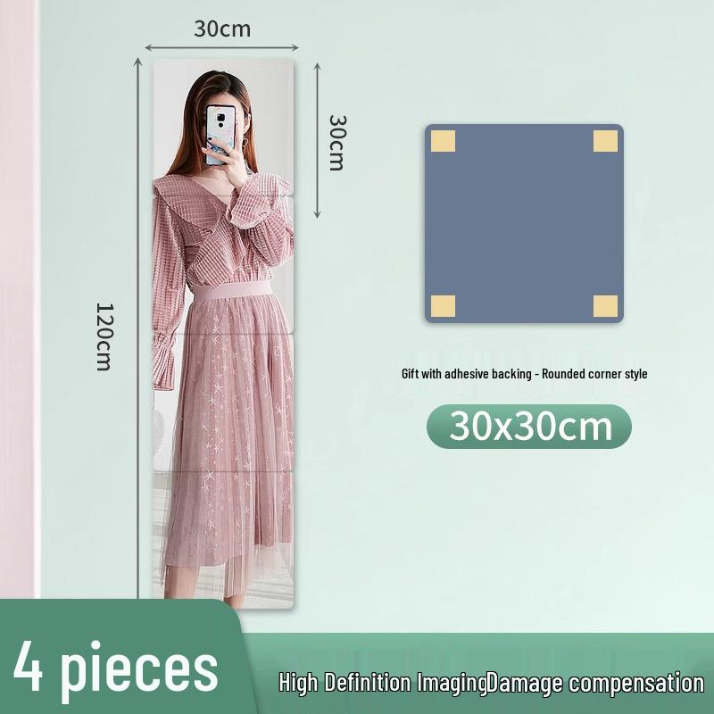Acrylic Full Body Self-Adhesive Wall Mirror Sticker for Bathroom or Cabinet Door