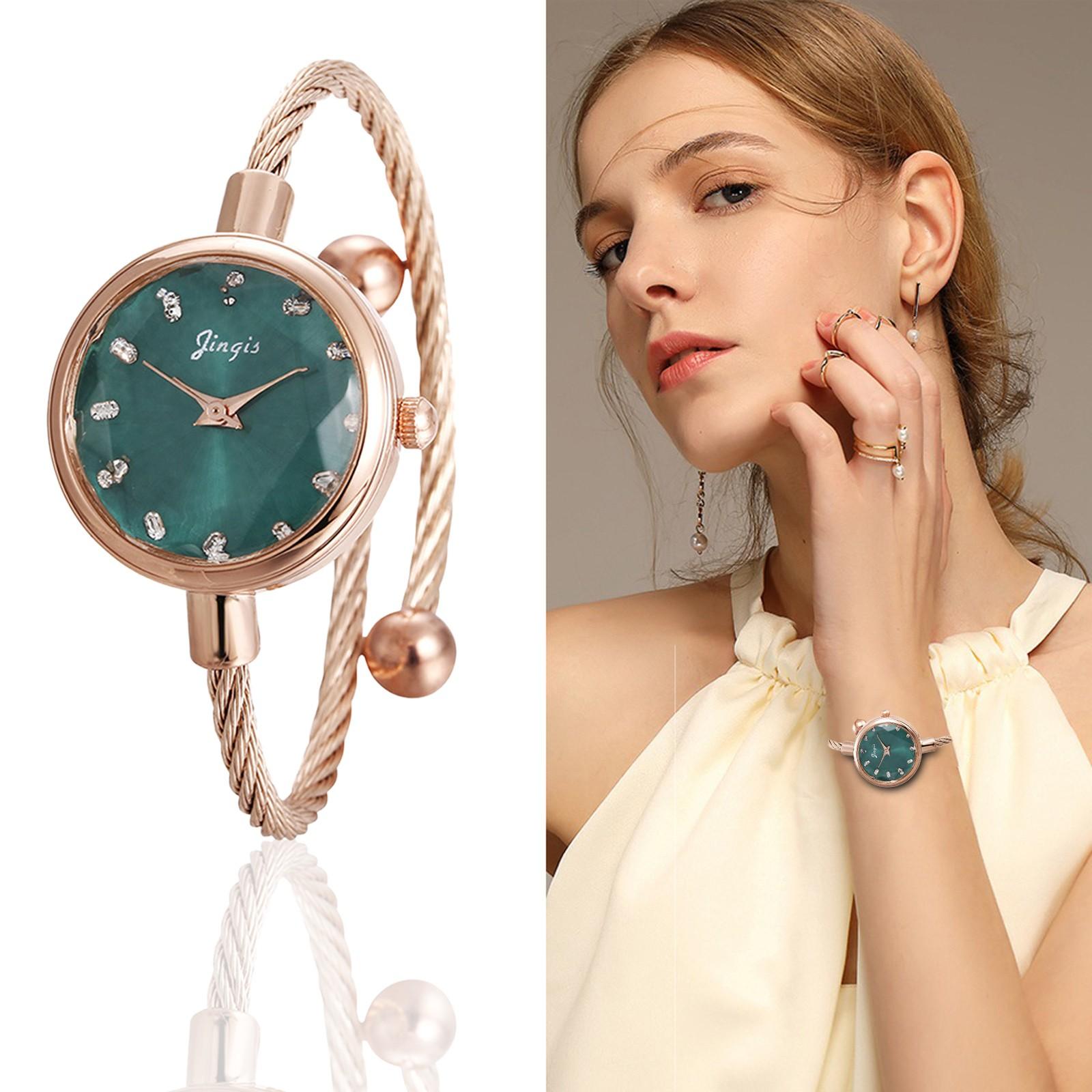 

Женские часы Изысканные модные часы-браслет Женские кварцевые часы-браслет One Size зелёный