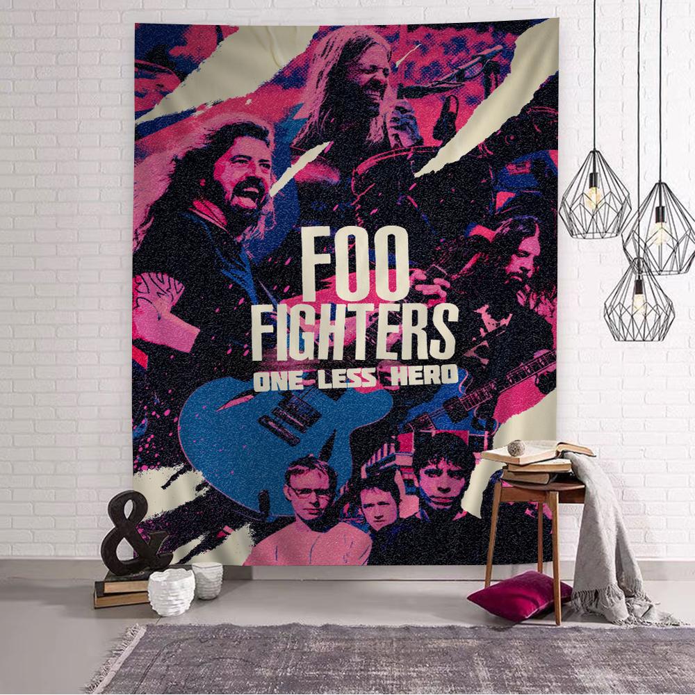 

Группа Foo Fighters Настенный гобелен Арт-печать Японский настенный гобелен Аниме Настенное панно Декор для дома 74x94cm(29x37in)
