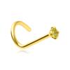 Nose Ring With Green Zircon - Gold - Ns-006 0.8/6.5/3