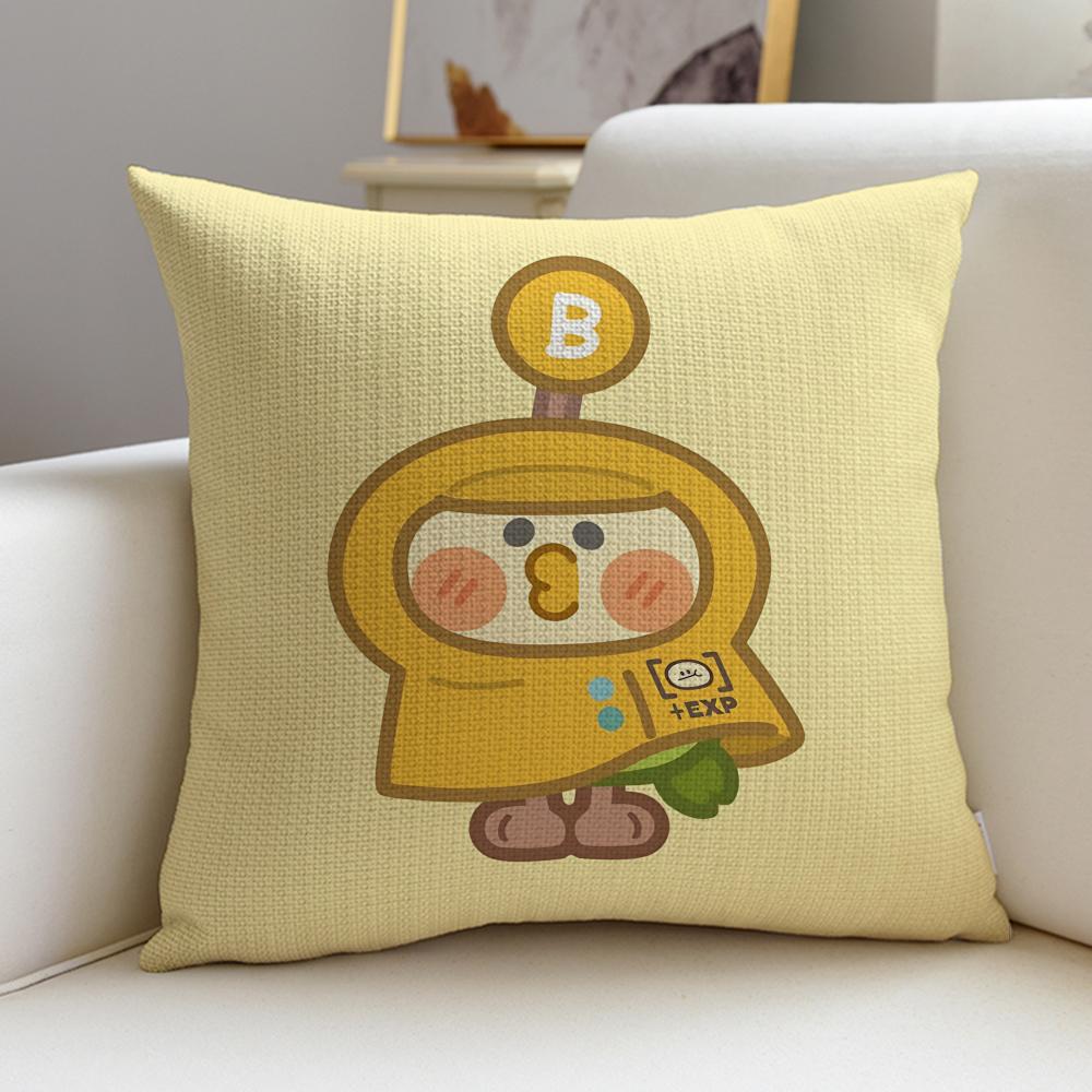 Cute LLittle Parrot BebeS Cushion Cover Breathable and skinfriendly linen pillowcase square removable and washable cushion