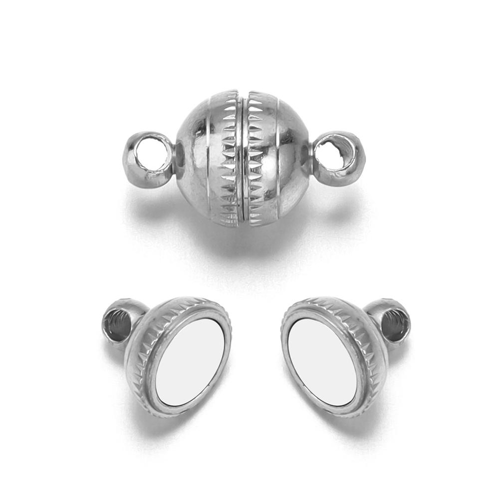 5Sets Round Copper Magnetic Clasps Fit Necklace Gold End Clasps Connector DIY Leather Bracelet Jewelry Making Supplies