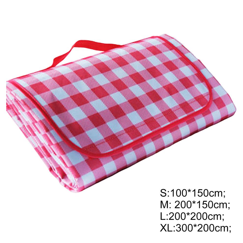 Hesroicy Picnic Mat with Handle - Waterproof, Foldable, Machine Washable Plaid Blanket for Outdoor, Camping, Beach - Portable & Anti-Dirty