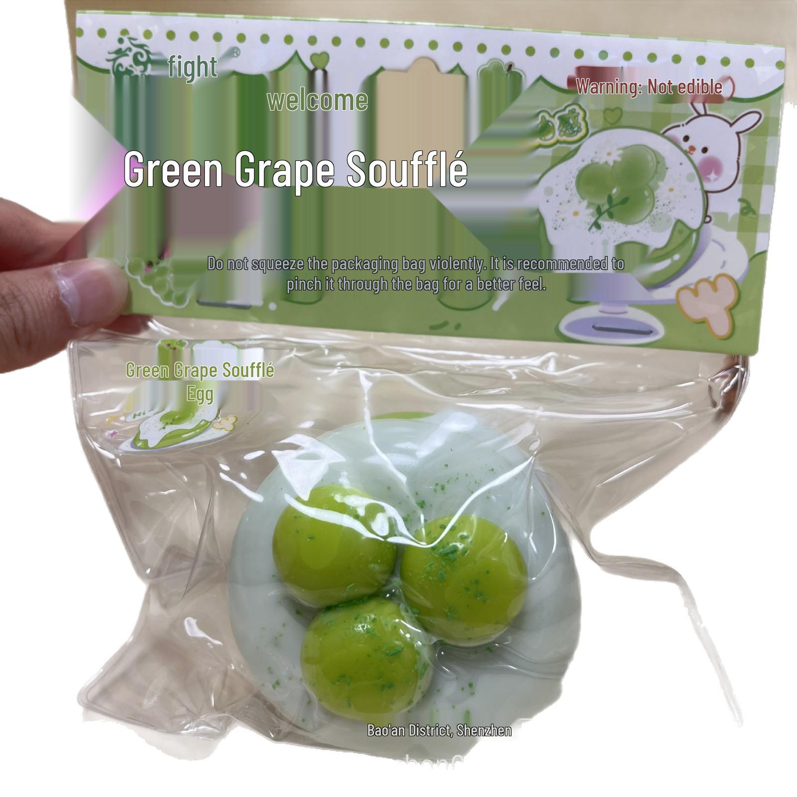 Green Grape & Mango Soufflé Squishy: Soft, Slow Rebound Squeeze Toy for Stress Relief JXC-0167 Mango Soufflé