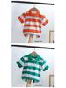 Kids' Korean Striped Cotton Polo Shirt: Short-Sleeved T-Shirt for Boys, Sizes 0-16, Summer Children's Clothing