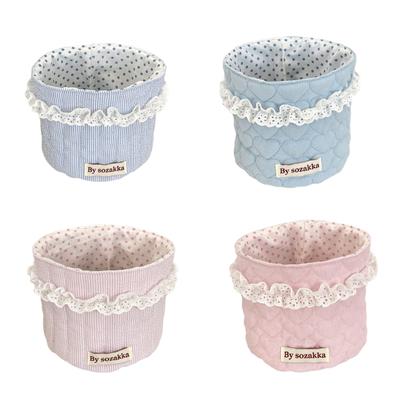 Simple Korean Design Fabric Storage Basket For Desk Organization And Maintaining A Neat And Clean Environment