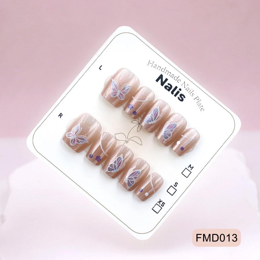 Cat's Eye Model, Beautiful Temperament, Little Fairy, Royal Sister Style Nail Art, High-end Niche 10 Pieces, Sub-size Wearing Nail