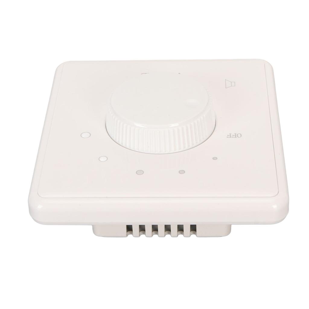 Wall Mount Volume Control Knob 10W Volume Control Wall Plate Rotary Knob Volume Controller for Home Speakers White