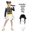 Costume da Cosplay Kpop Hunters Stage per Bambine Ragazze Anime Hunters Outfit da Cosplay Parrucca Completo Costume da Gioco di Ruolo per Feste di Halloween