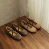 Krazing Pot Nubuck Fashion Spring Size 42 41 Beauty Flat with Women Round Toe Shoes Ballet Dancer Shallow Flats