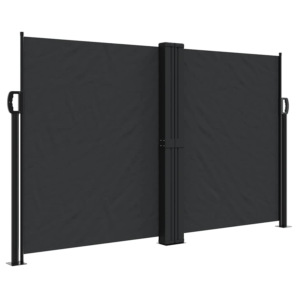 Retractable Side Awning Black 140 x 1200 cm