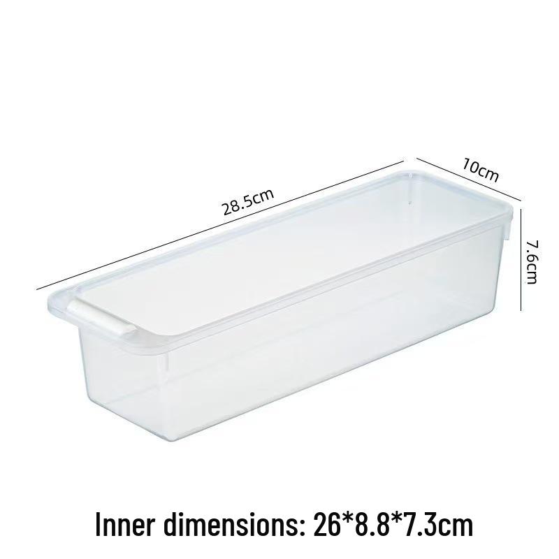 Japanese Transparent Drawer-Style Refrigerator Storage Box for Kitchen Organization прозрачный белый