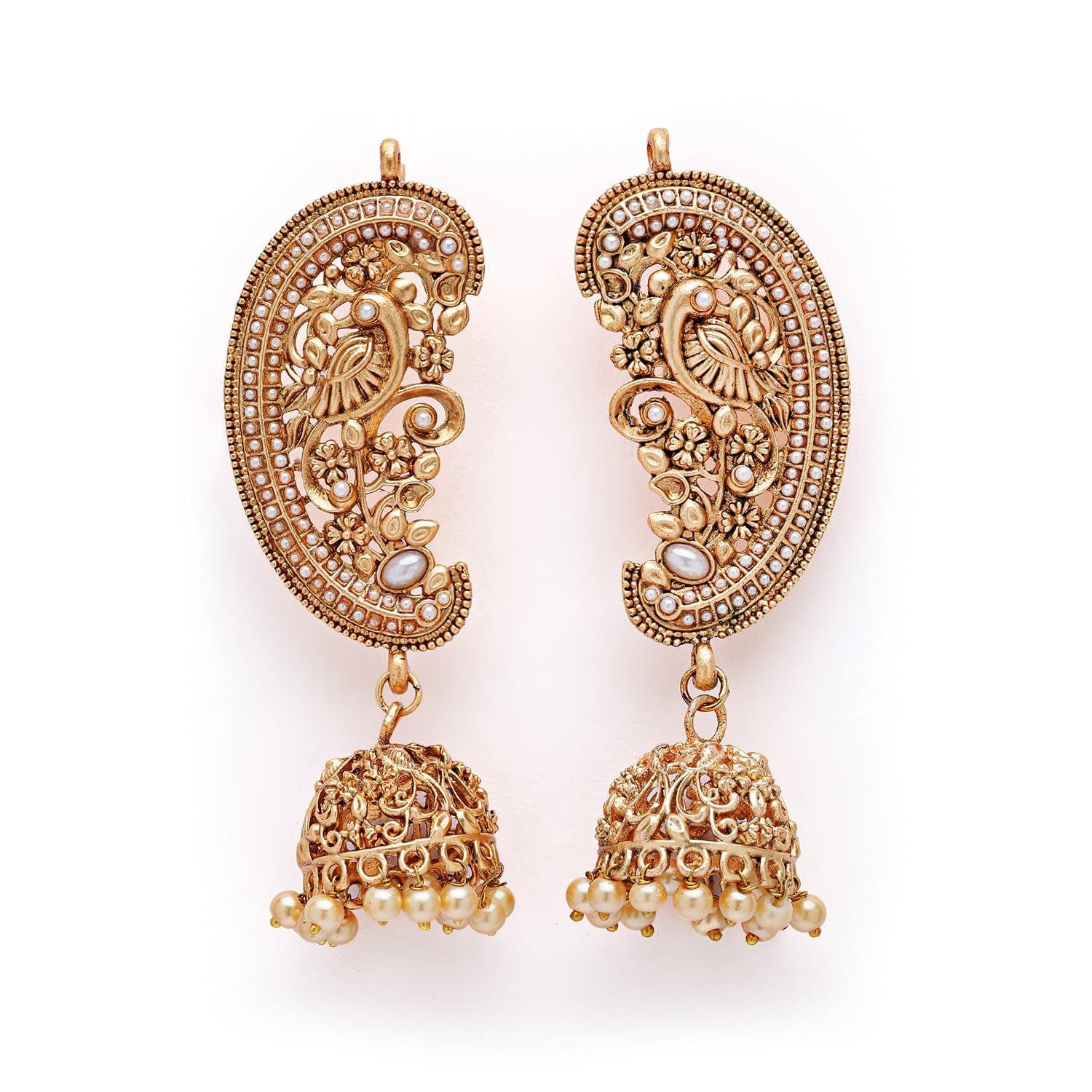 Последние стильные модные традиционные серьги-джумка с павлинами для женщин и девочек