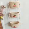 Farmhouse 3-Tier Hanging Basket. Hand-Woven Wall & Desk Storage. Detachable Rope. Perfect Home Organizer, Stylish Room Decor.